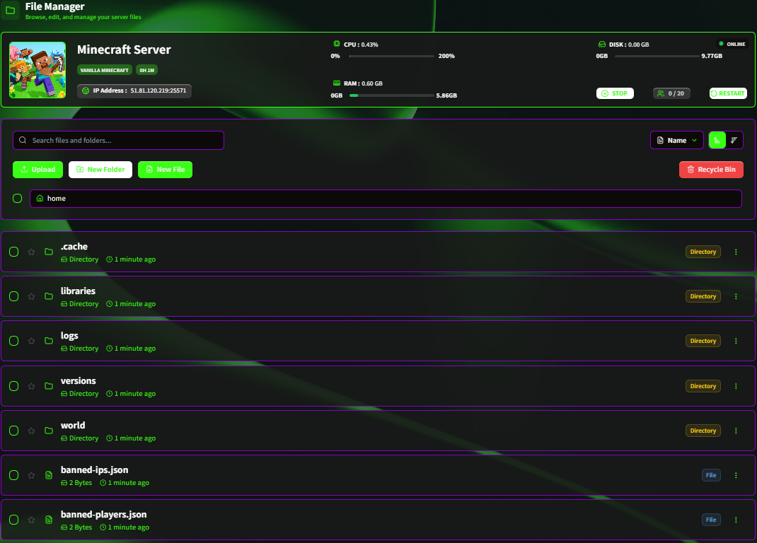 File Manager Interface